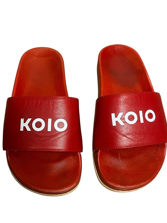KOIO Shoes - KOIO Slide Sandals Red Leather Made in Italy Minimalist EU 38 US 7.5/8